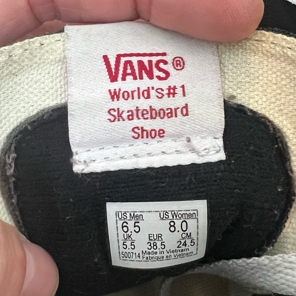 Vans sk8-hi black and white EUR 38.5 US 8 - Picture 3 of 6